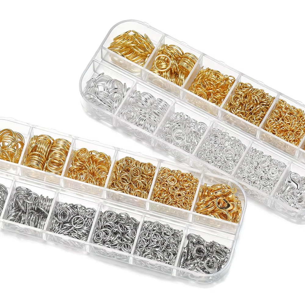 930Pcs/Box Jewelry Findings Kits Open Jump Rings Lobster Clasps Hooks Pliers Twe