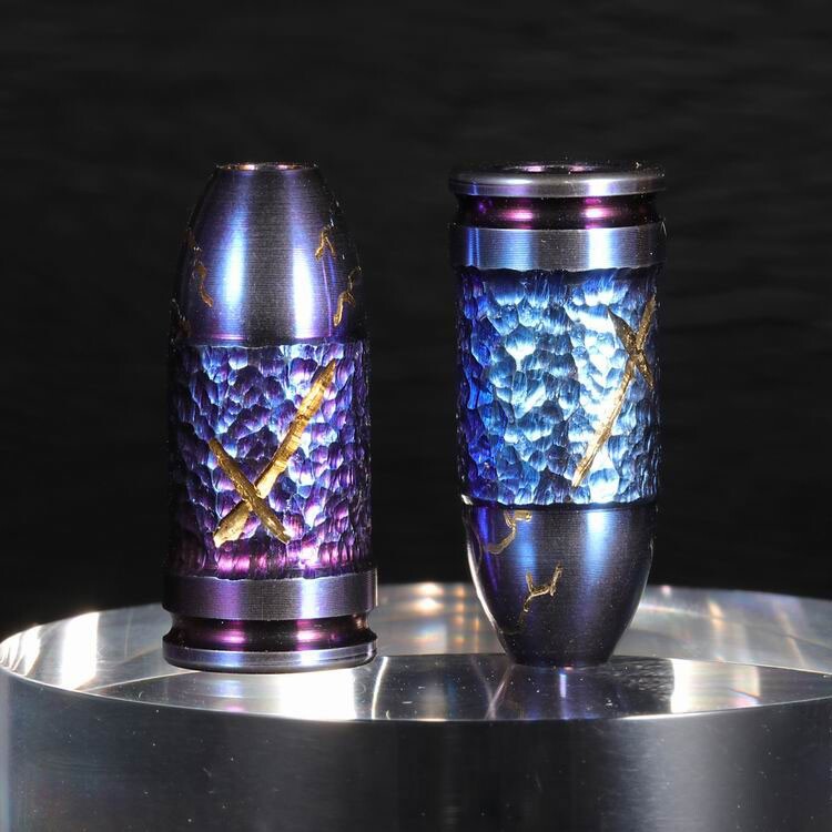 Titanium Bullet Shell Shape Knife Lanyard Bead Paracord Pendant EDC DIY Keychain