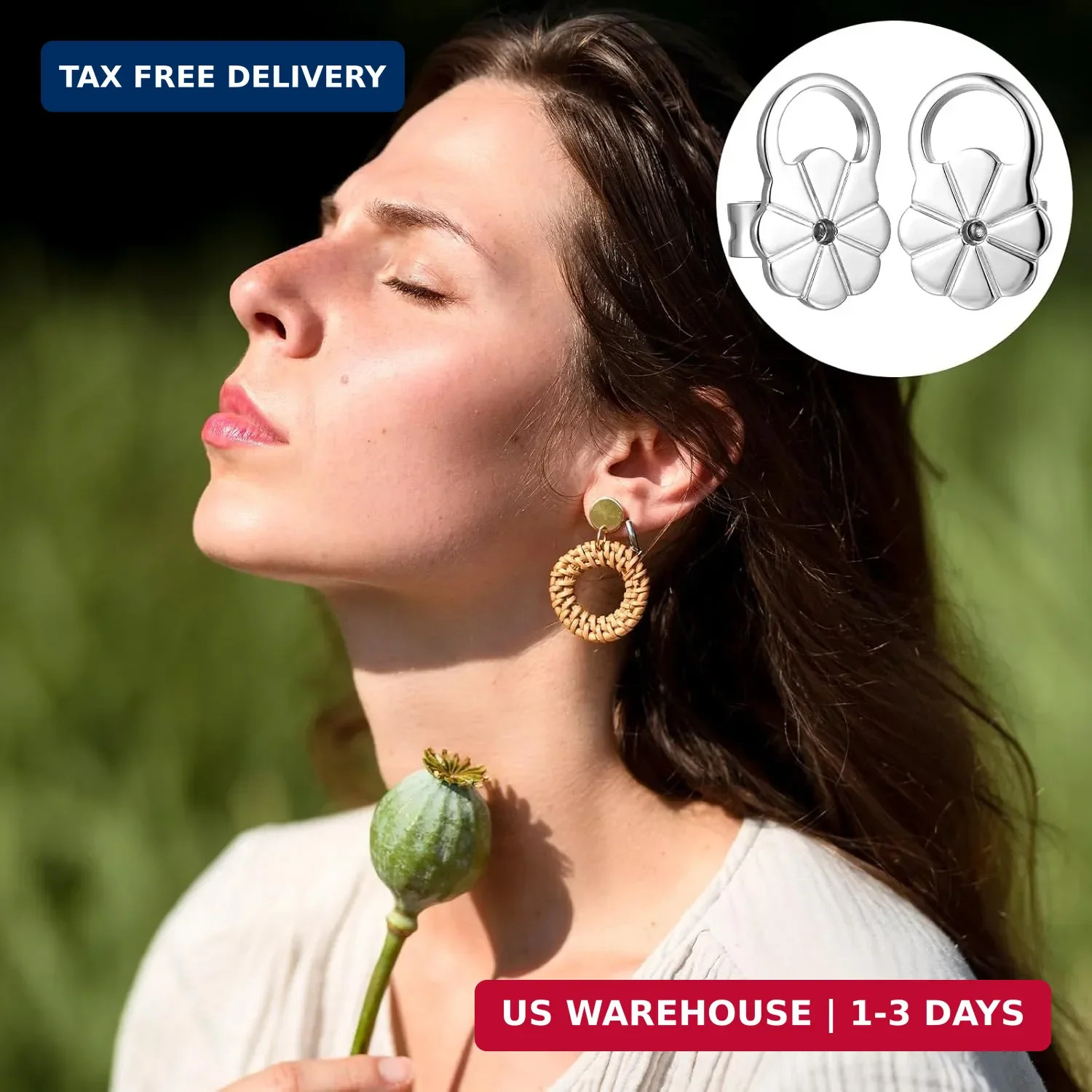 8 Pcs Earring Backs Lifters Earring Backs for Droopy Ears Adjustable Large Earri