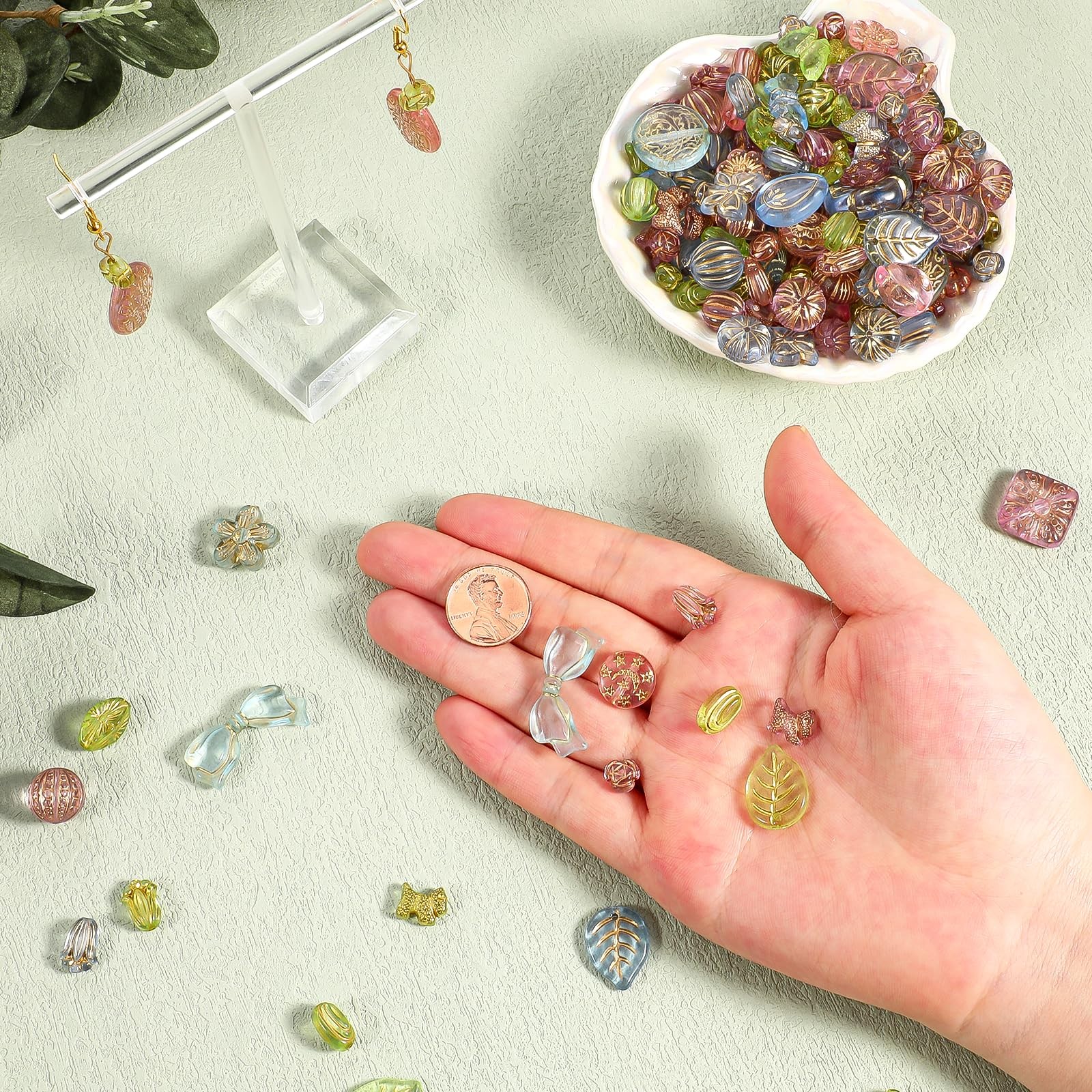 130-180 PCS Assorted Beads, Colorful Bohemia Beads for Jewelry Making, Acrylic S
