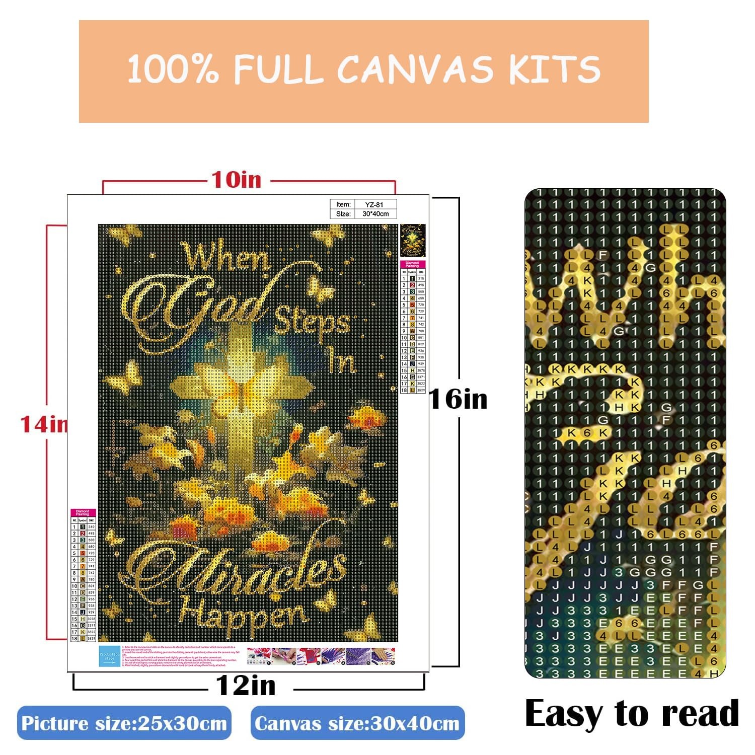 Christ Diamond Art Painting Kits for Adult Beginners – Butterfly Flowers 5D Full