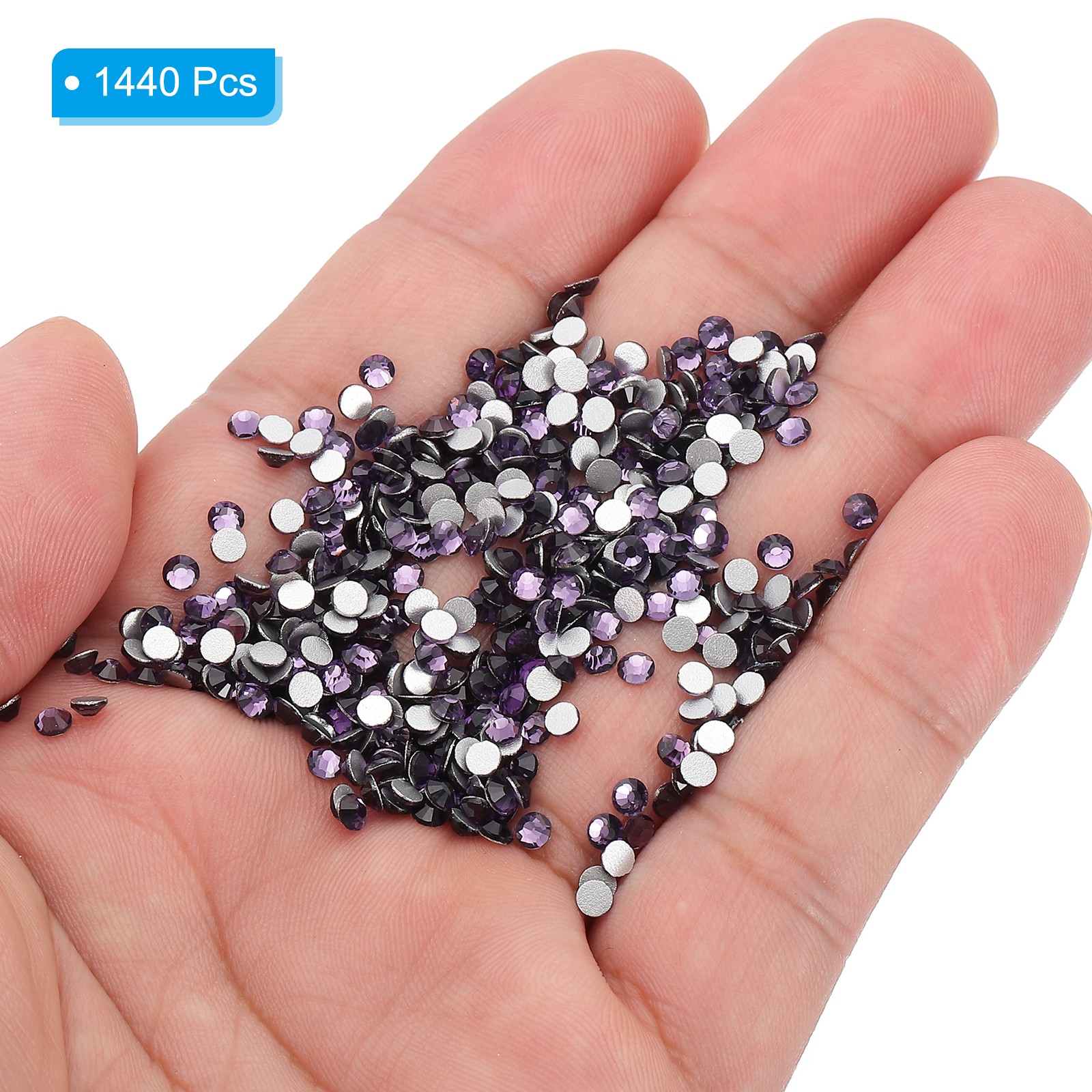 SS10/1440Pcs Glass Diamante Rhinestone, Man Made Gems, Lotus Purple