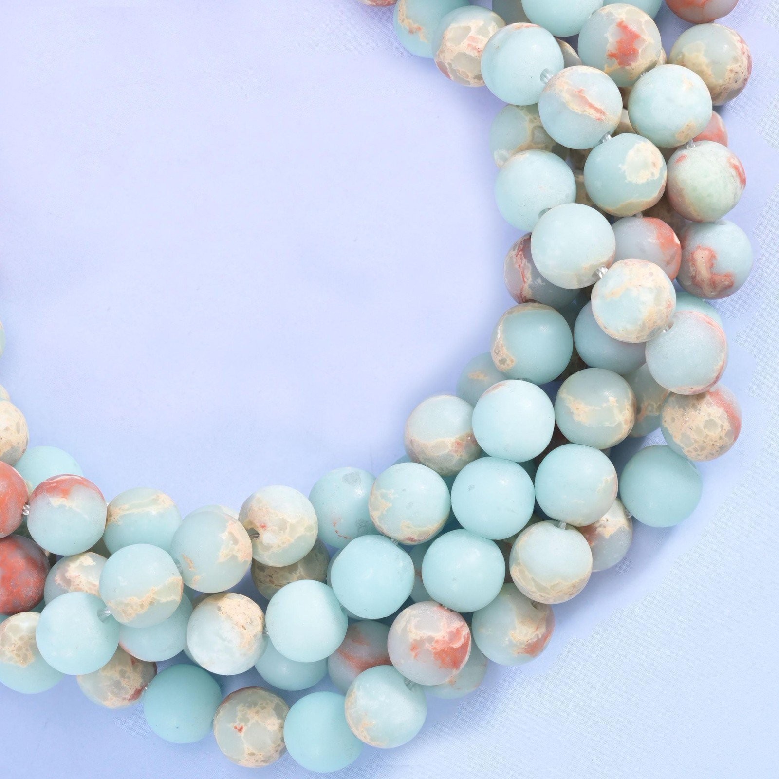 Blue Shoushan Stone Matte Round Beads 4mm 6mm 8mm 10mm 15 Inch Strand