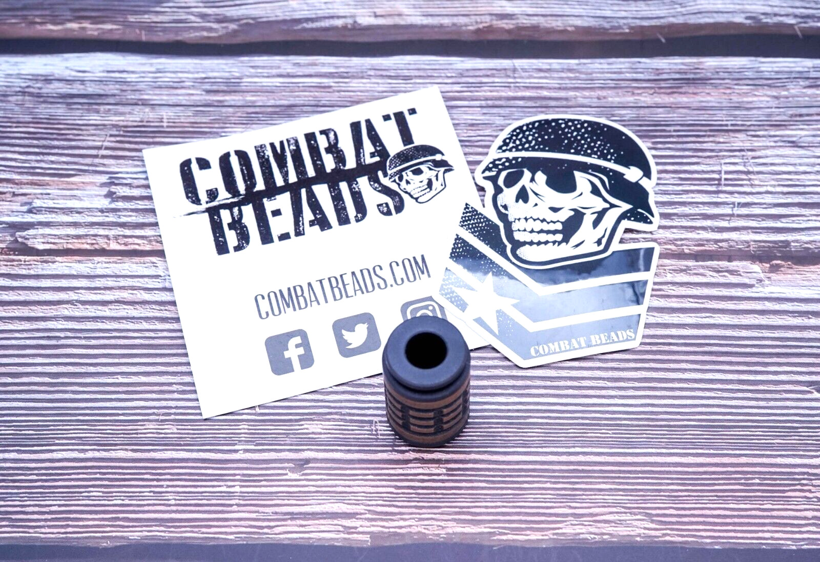 Combat Beads Full Size V2 MOAB Bead, Blackened Titanium W/Aged Brass