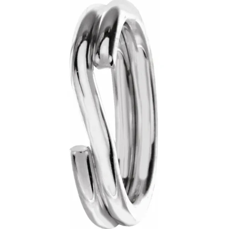 (10) 5mm OD 14k Round White Gold Round Split Ring Keychain Charm 4.9mm RHODIUM