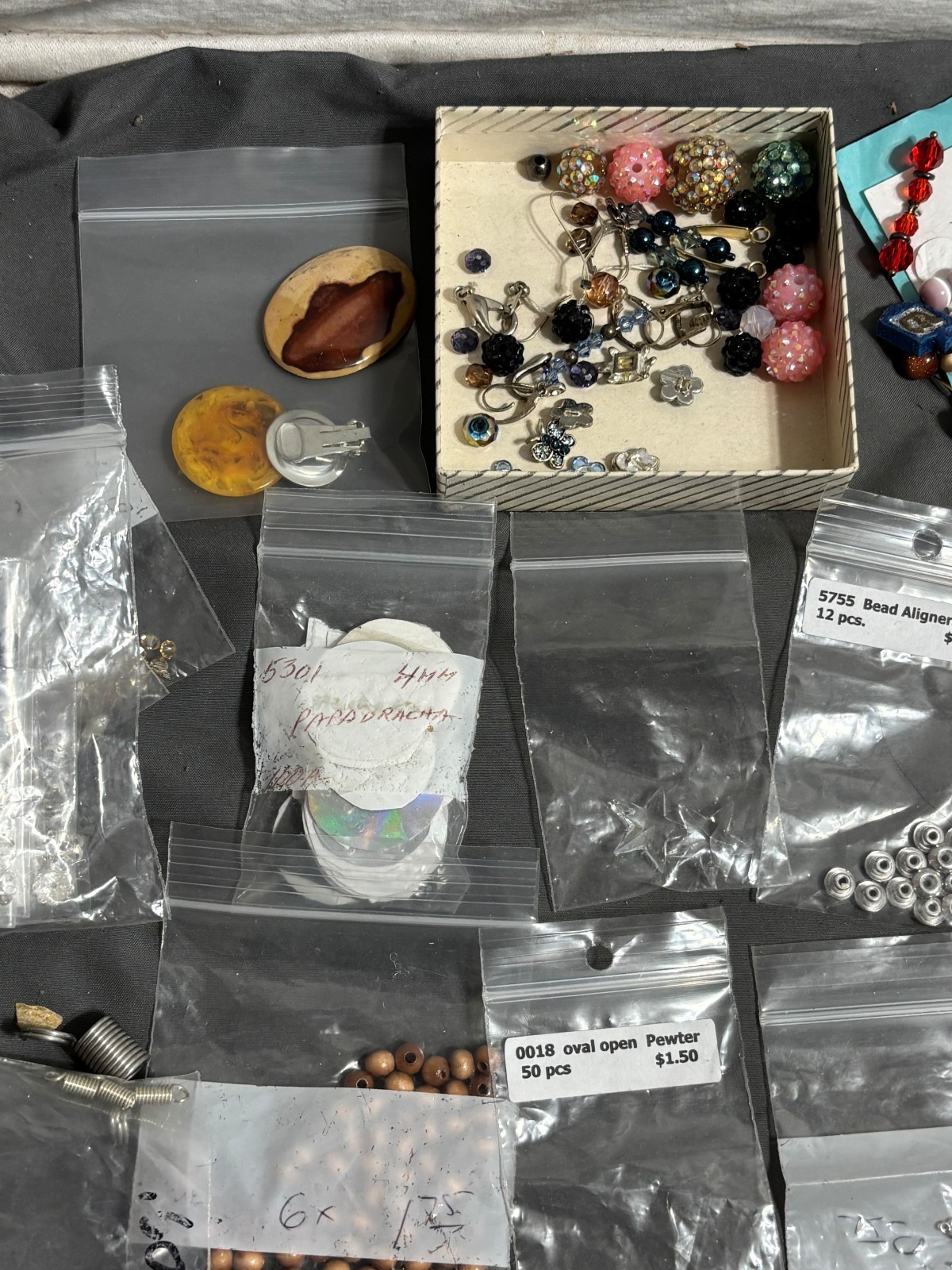 Large lot JEWELRY MAKING CRAFT Supplies BEADS Gems WIRE copper silver Gemstones