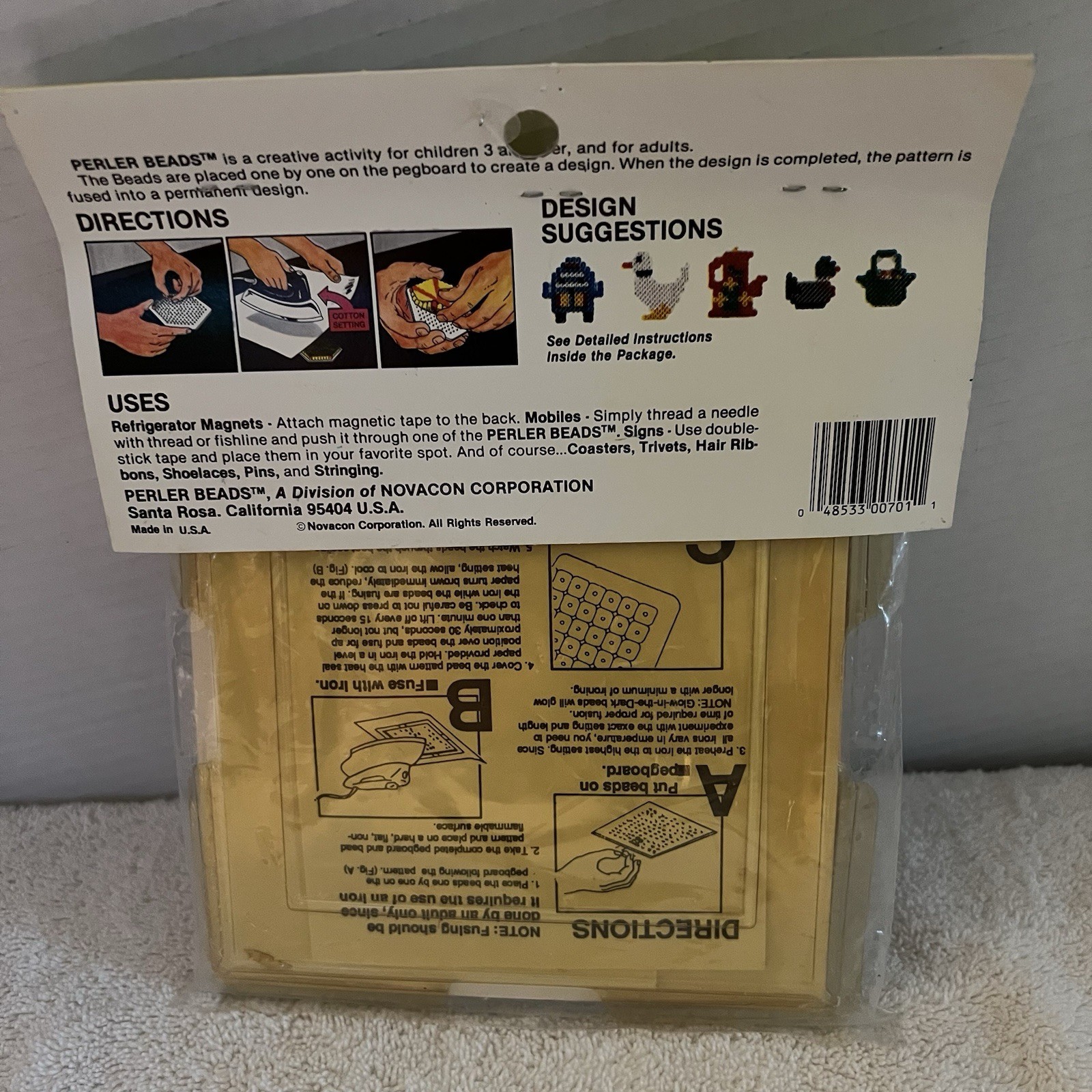 Vintage RARE Patterns/Perler Beads/Peg Board/Tray