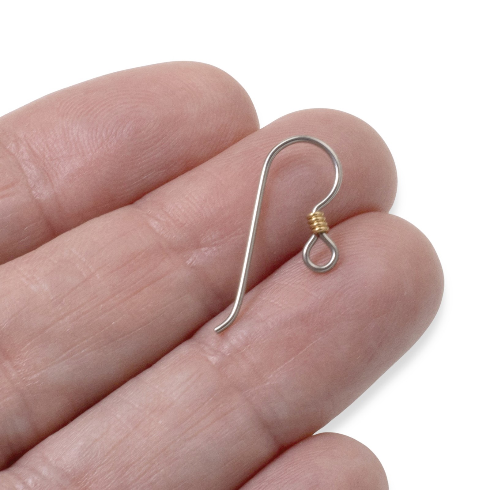 10 Gray Niobium Ear Wires + Copper Coil – Hypoallergenic Earring Hooks