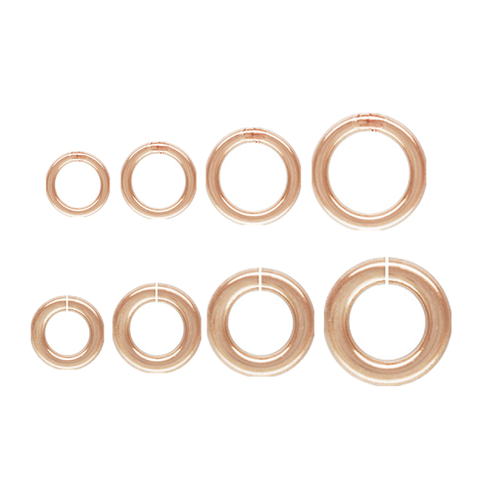 14K Rose Gold Filled Jump Rings Open or Closed 2.5mm 3mm 3.5mm 4mm 5mm 6mm