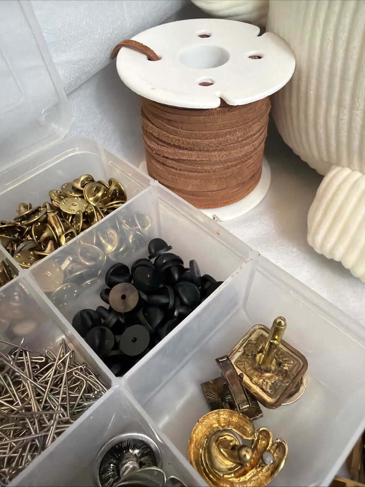 Mixed Lot of Jewelry Making Supplies: Clasps, Backs, Beads, Pendants & More!
