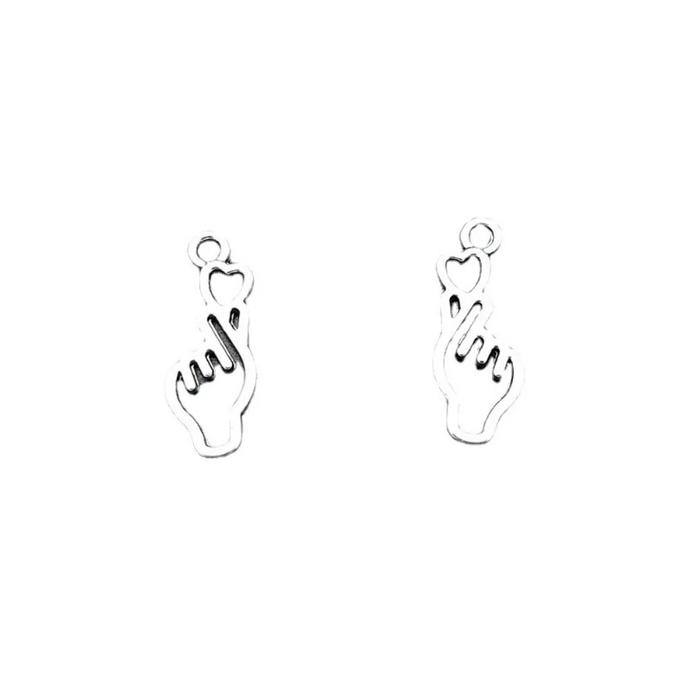10-100Pcs Finger Heart Diy Jewelry Charms Beads Borahae I Purple You Necklace De