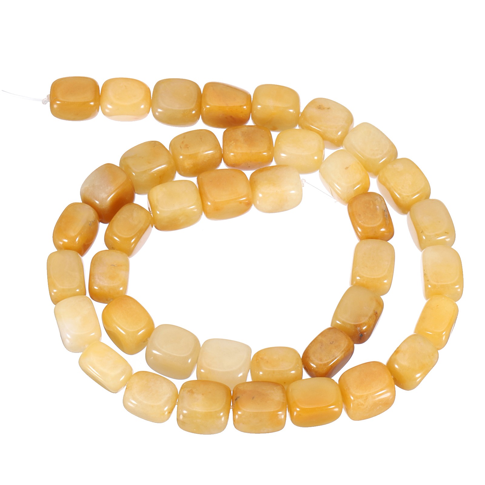 Natural Stone Gemstone Beads 15″ 12x8mm Cuboid Spacer Bead, Earth Yellow