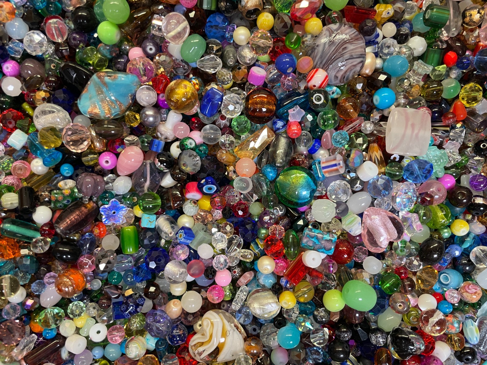 *~200~💕 Piece Glass Loose Beads*7oz+ Bulk Mixed Lot #1 Craft Jewelry!!!😀