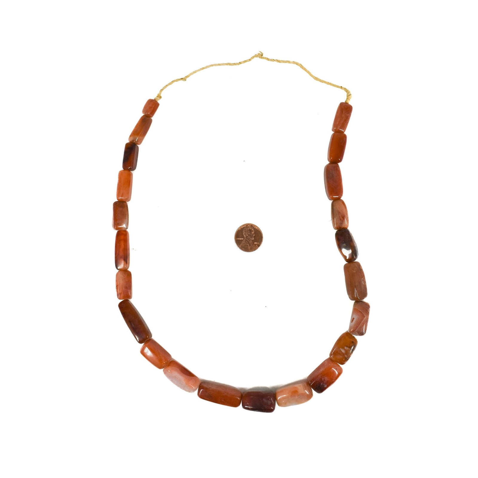 Carnelian Stone Faceted Rectangular Trade Beads