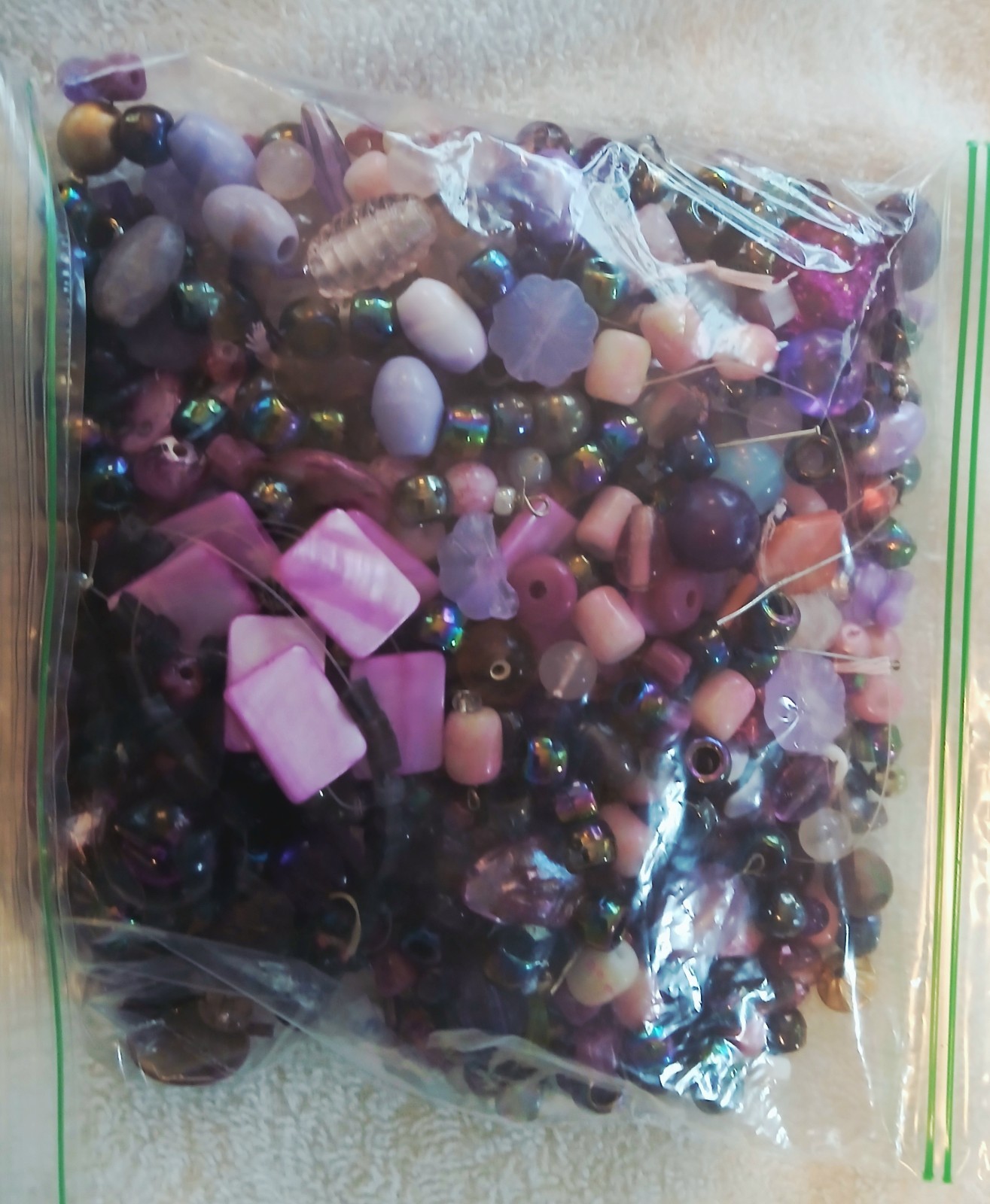 100’s Of Beads! One Lot Of 10 Zip Bags, ABOUT 8 POUNDS! A crafter’s paradise.