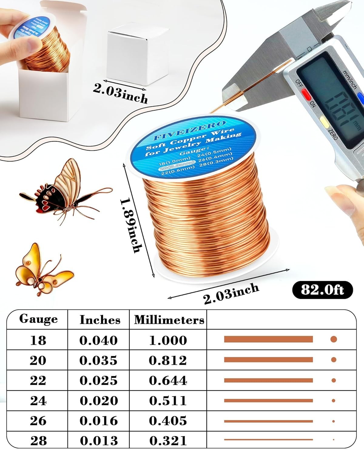 Copper Wire For Jewelry Making Pure Dead Soft Bare Gardening Beading 82 Ft 20 GA