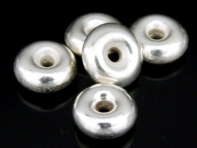 Silver beads Karen hill tribe handmade silver Donut shape bead