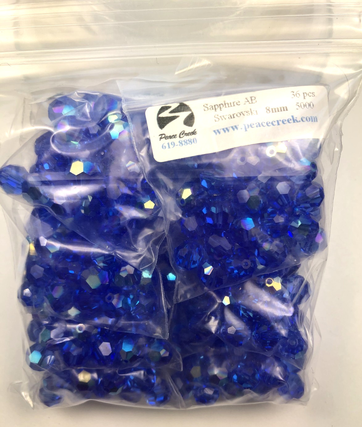Swarovski crystal 8mm Sapphire AB #5000 (8 baggies of 36=288 beads)