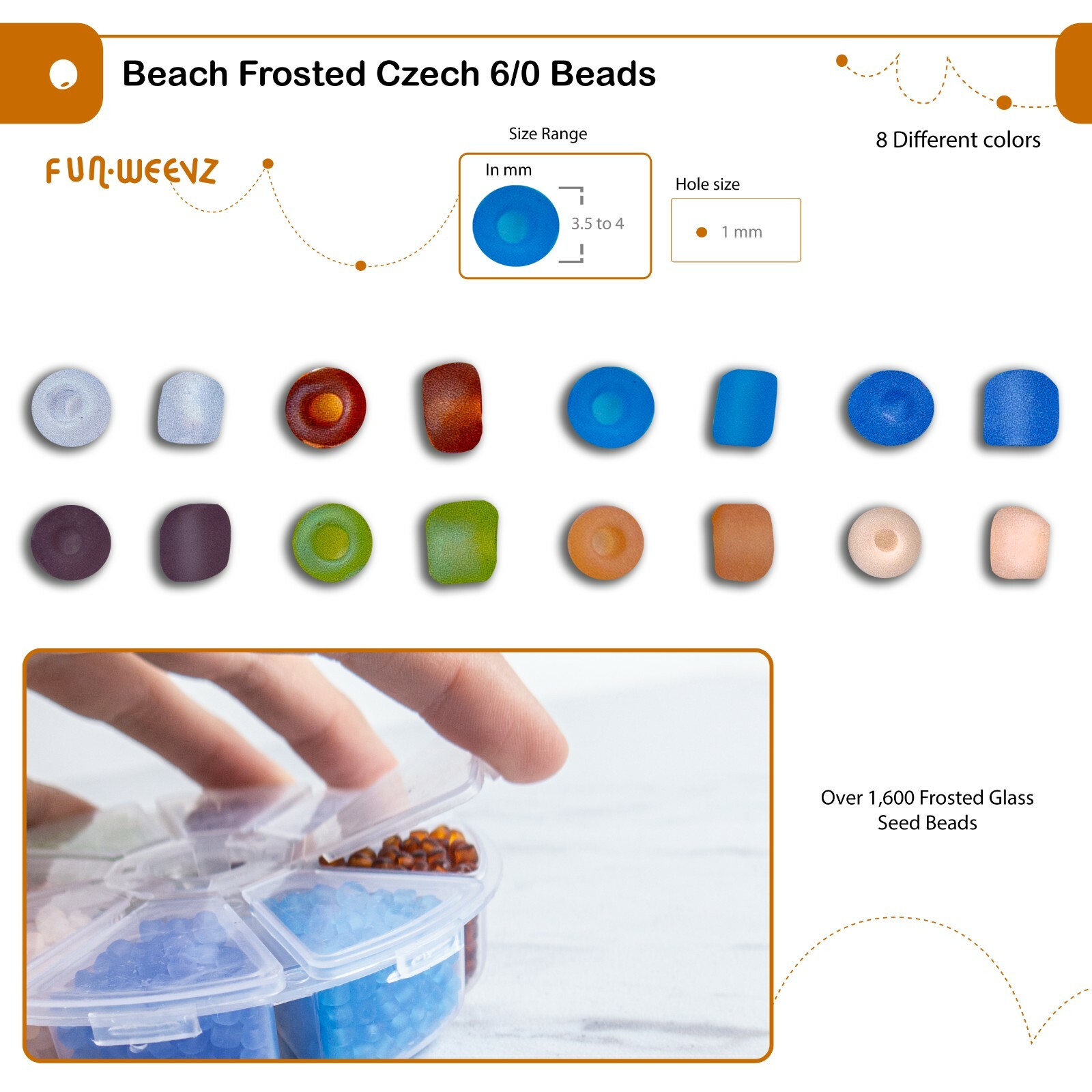 1600 PCS 6/0 Czech Glass Seed Beads for Jewelry Making Adults, Frosted Bead Kit