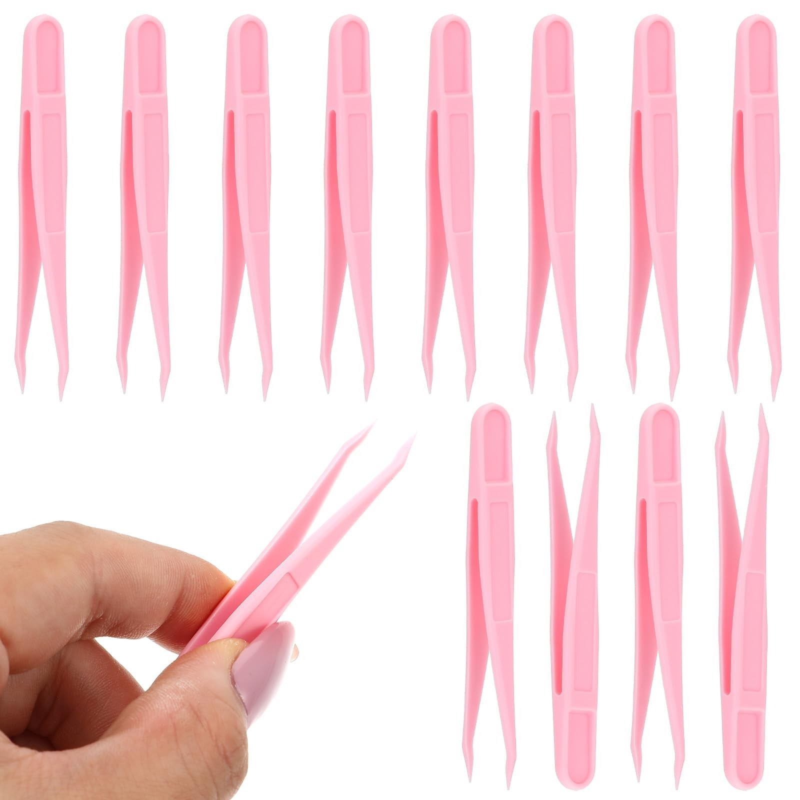 Xelsluthe 12 PCS Plastic Tweezers for Crafts, Crafting Tweezers, 3.14 Inch St…