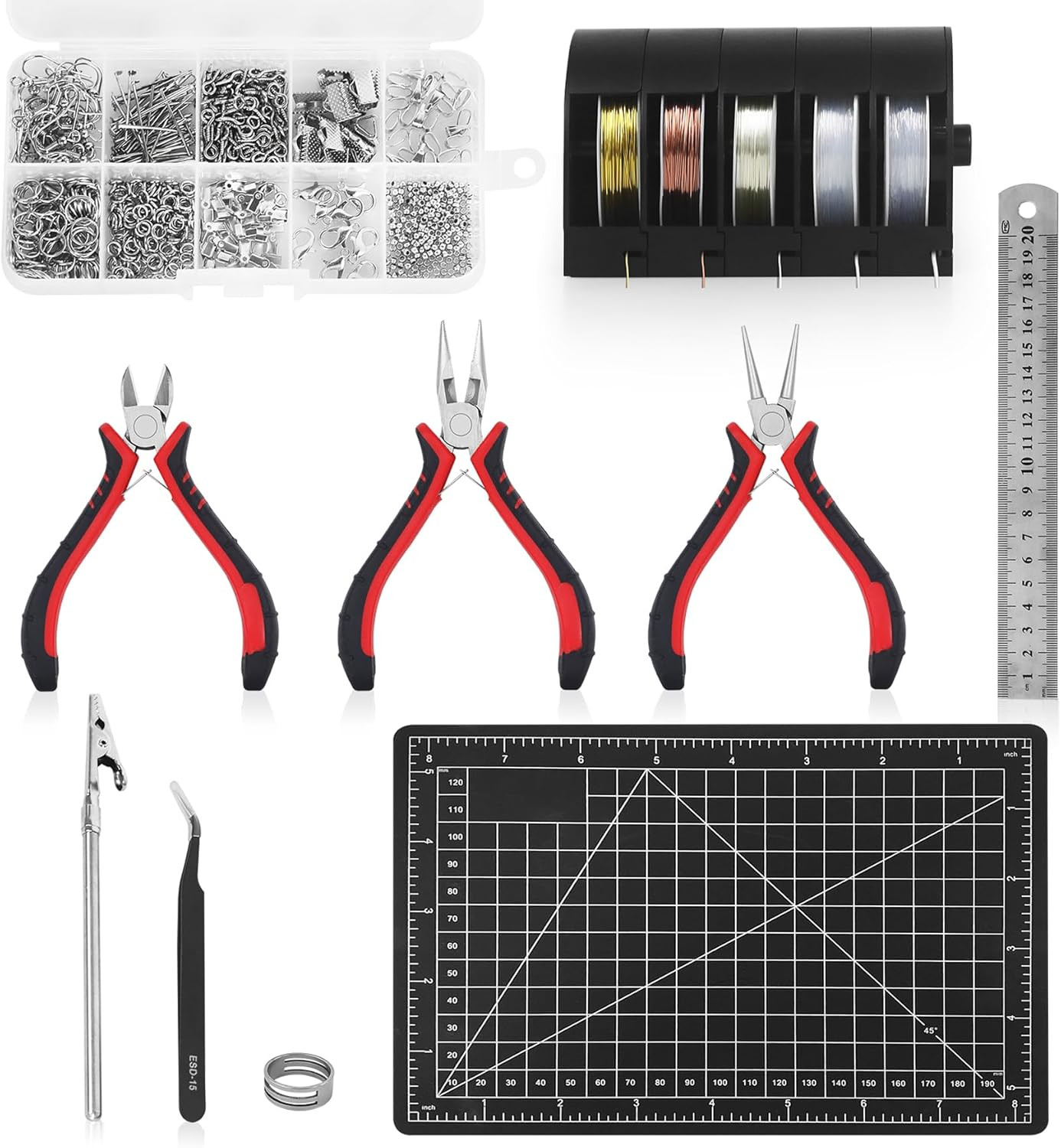 Jewelry Pliers Making Tools Set, Mini Jeweler Pliers for Adults with Beading Wir