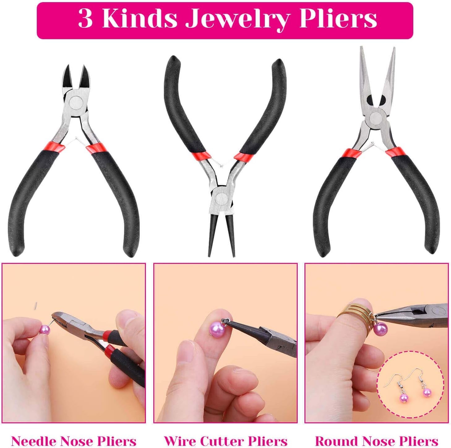 Jewelry Making Kit 1830PCS Tools Findings Wire Chain Repair Starter Set Case