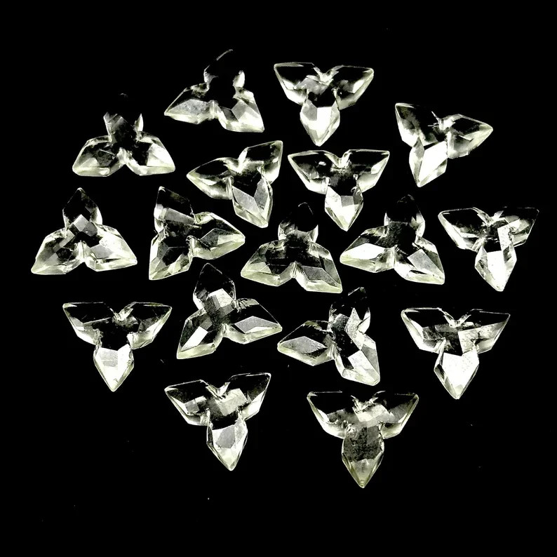 5Pcs Crystal Quartz Ninja Star Carving Beads, Fancy Gemstone Beads, 12mm
