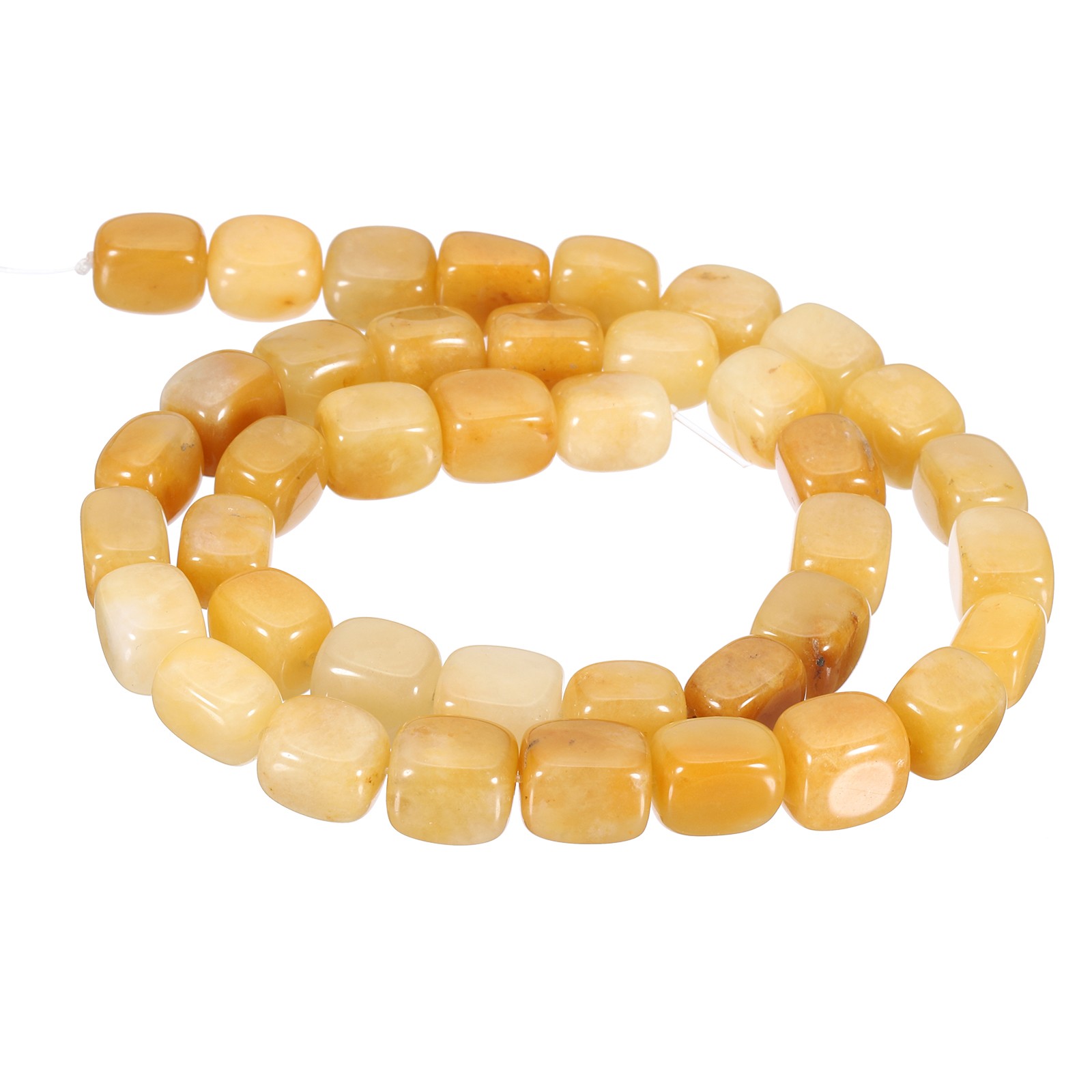 Natural Stone Gemstone Beads 15″ 12x8mm Cuboid Spacer Bead, Earth Yellow