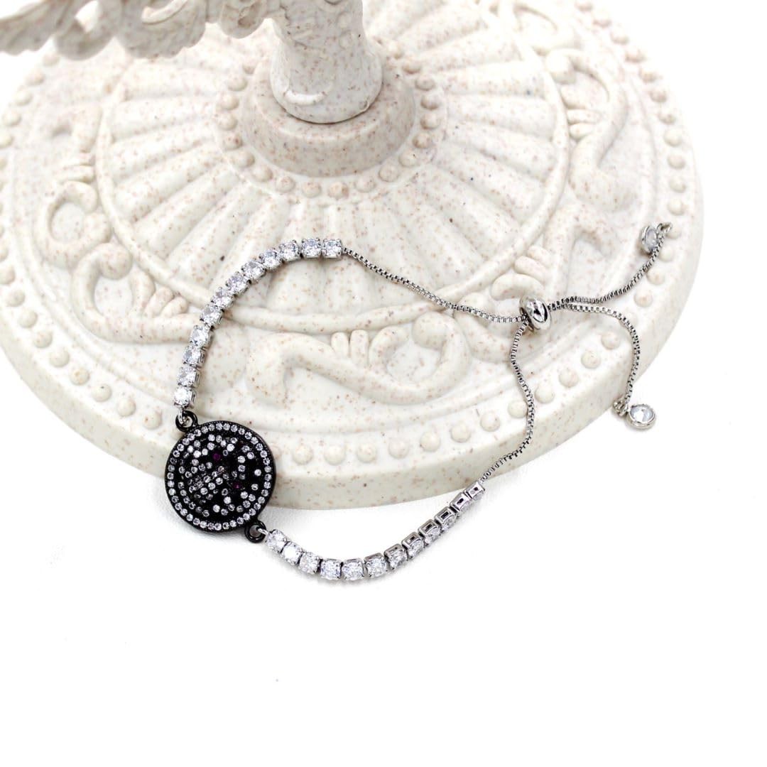 Platinum Plated 3mm Tennis Bracelet with Leopard Head Aninal Charms Bracelets Be
