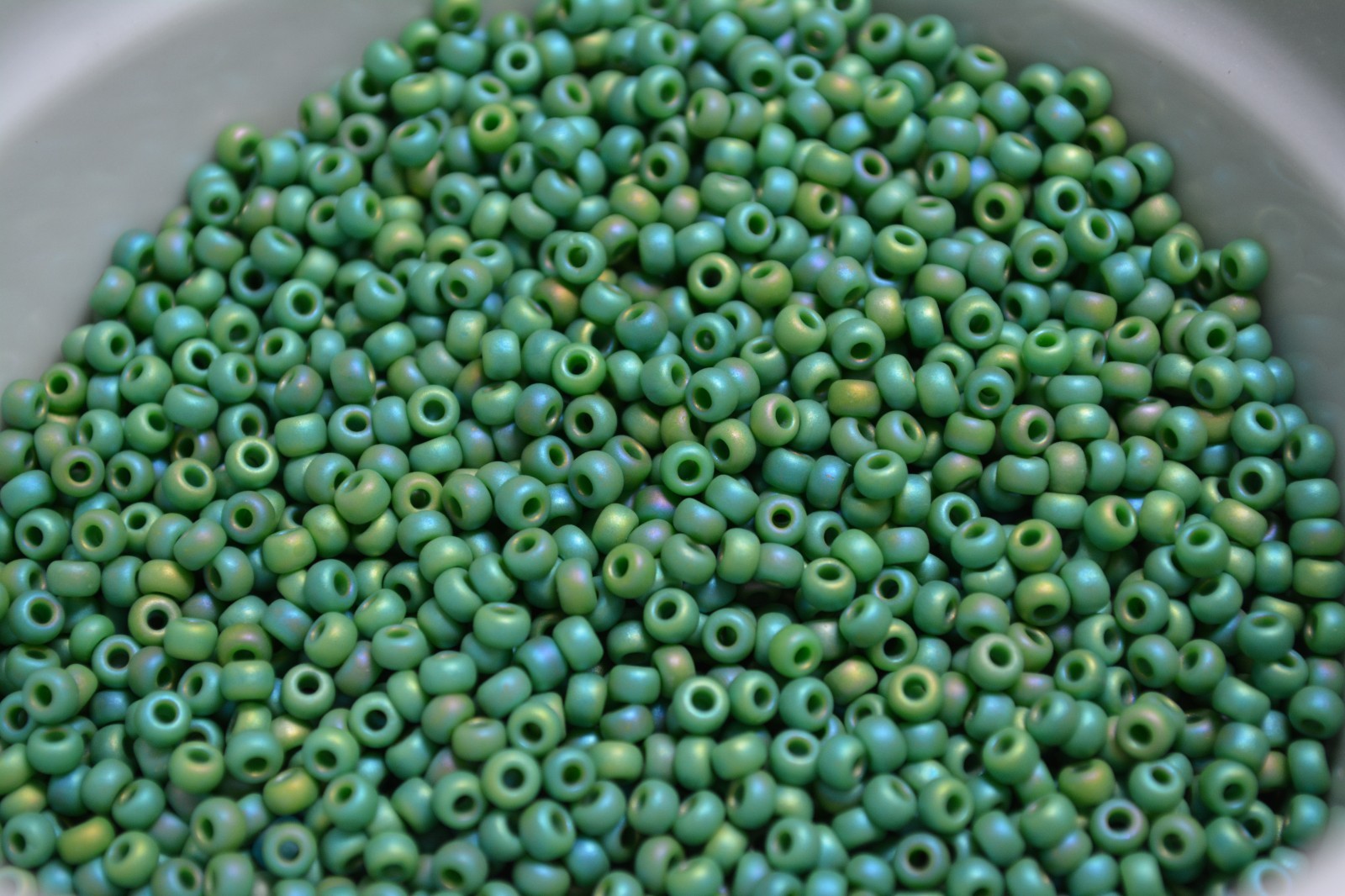 Miyuki Seed Beads 8/0 – Matte Opaque Green AB