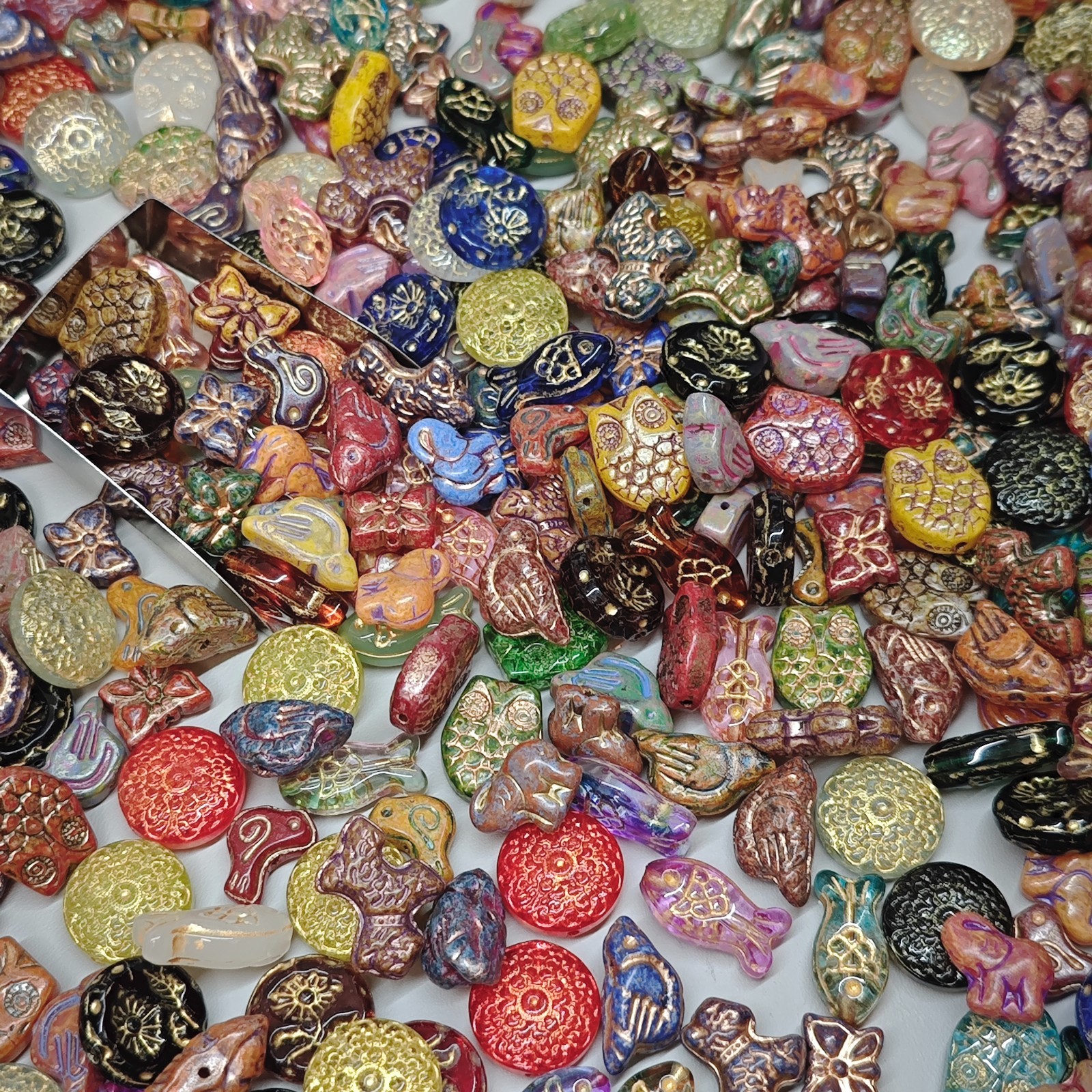 100g Handmade Glass Beads Mixed Shapes for DIY Jewelry Sun Catcher Decor