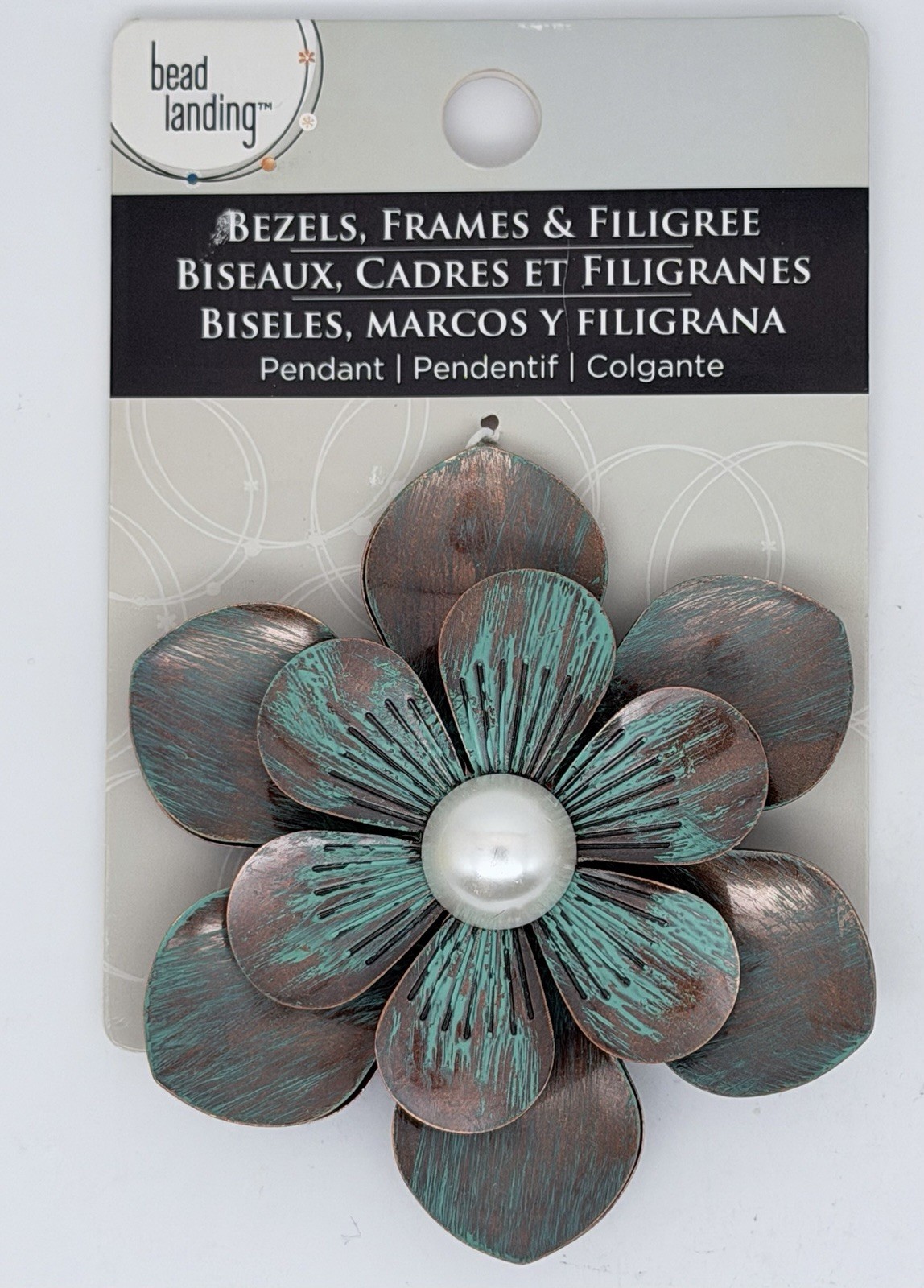 Bead Landing Findings Metal Focal Flower Pendant For Jewelry Design 3×2.5”