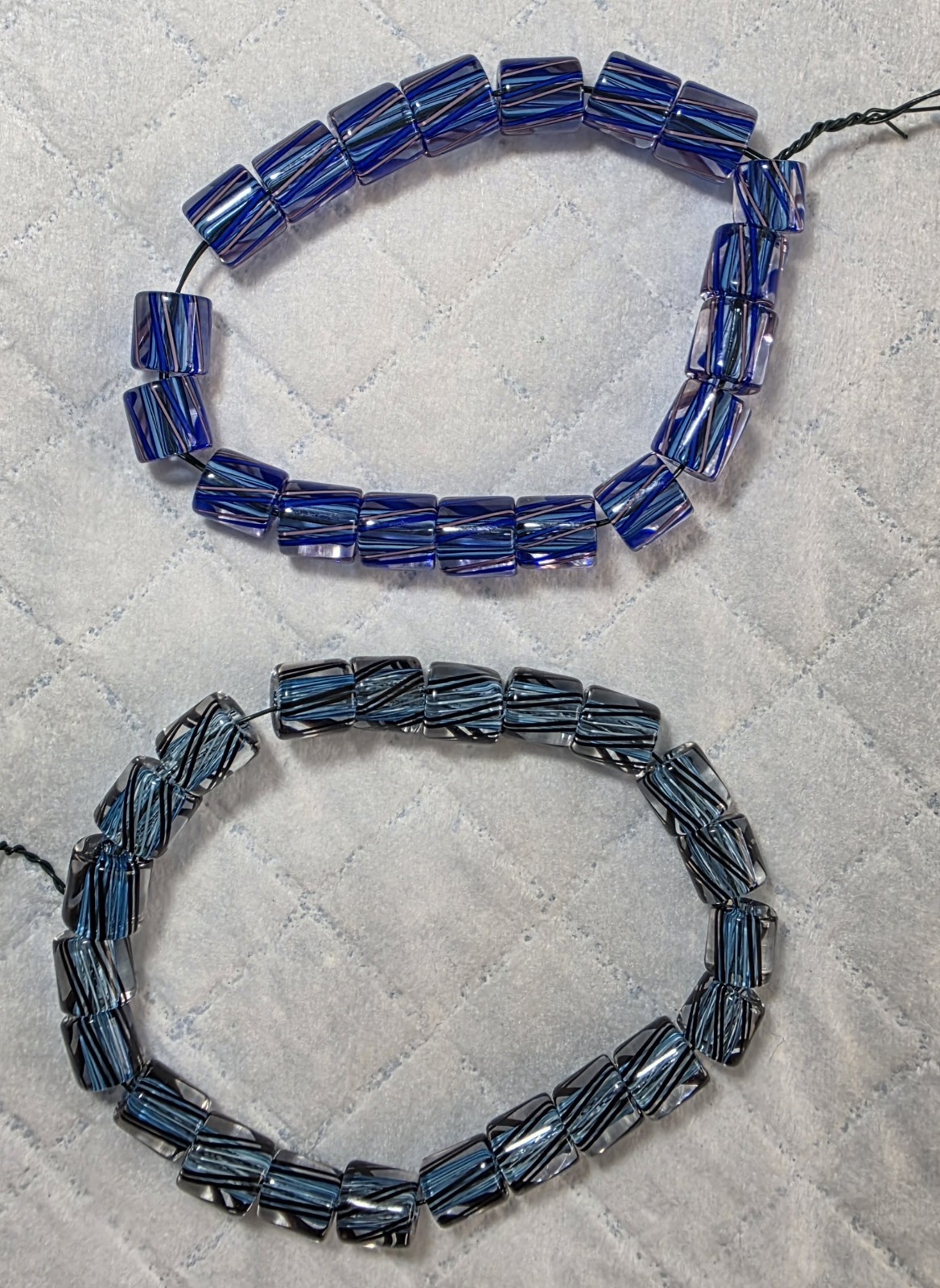 2 Strands of Glass Furnace Beads for Jewelry Making/ Craft Supplies
