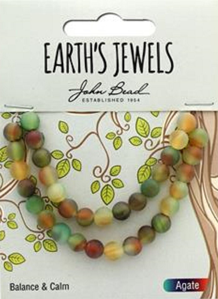 Beads ~ 6mm AGATE Round Matte ~ SEMI Precious GEMSTONES John Bead Earth’s Jewels