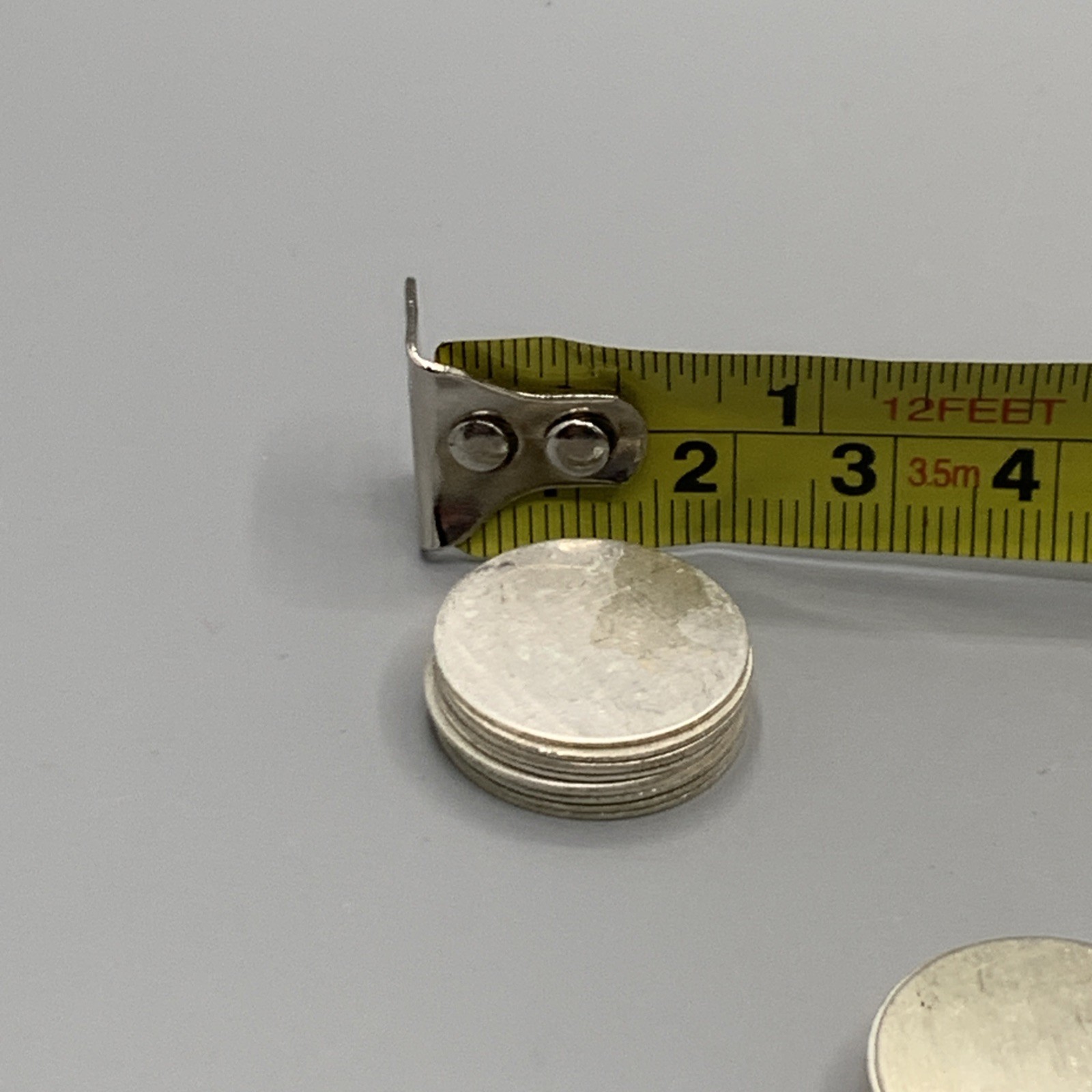 50 Pack .75” Solid Sterling Silver .925 discs. 28 Gauge, Weighs ~72g To 75g/pack
