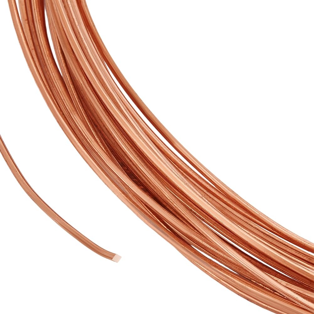 BENECREAT 19.7Ft Square Copper Wire, 21 Gauge Pure 21 Gauge, Rose Gold