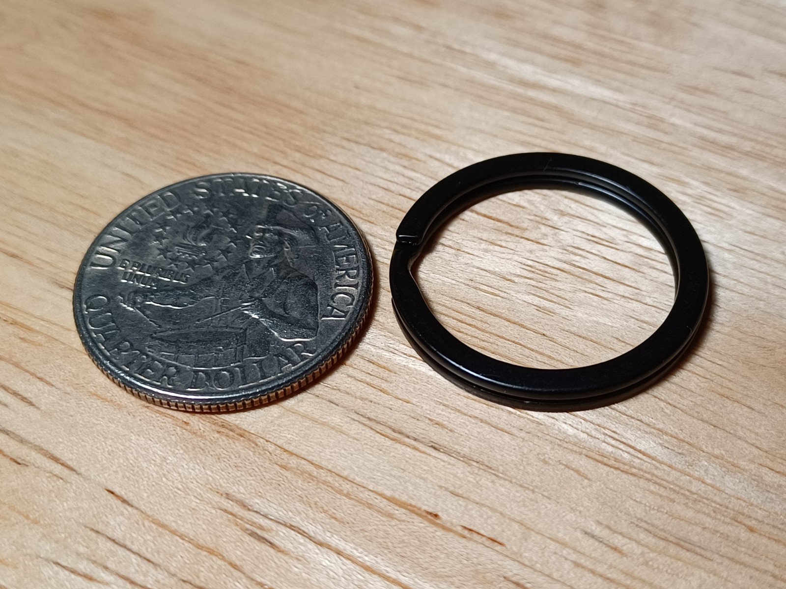Black 1 Inch(25mm) Flat Split Ring Metal Key Rings Key Holders