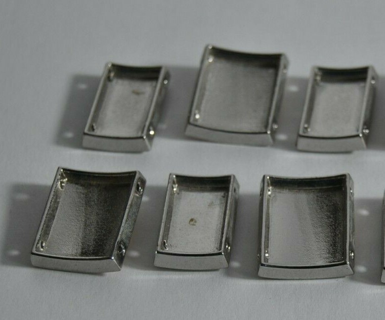 Lot of 12 Silver Tone Pink Enamel Rhinestone Charms Jewelry Crafts as Shown