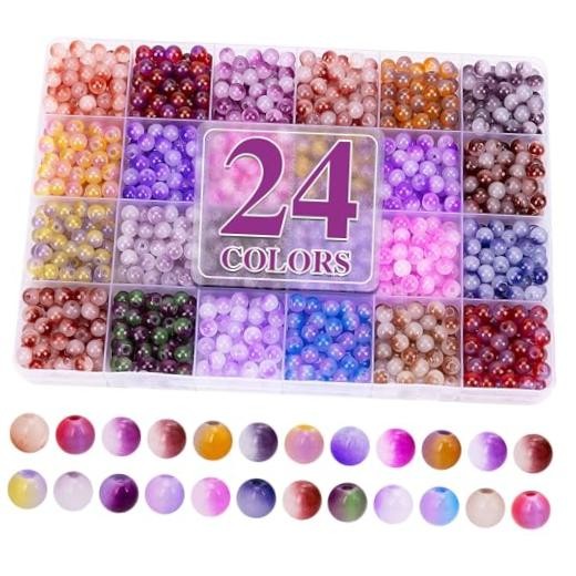 Purple Bi-Color 6mm Glass Beads Bracelet – 1200+ pcs