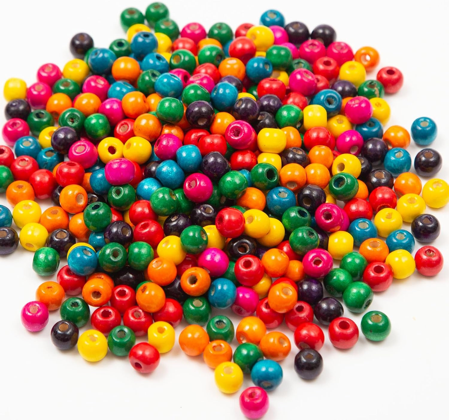 600Pcs Colorful Wooden Beads 10Mm Wood Beads Wooden Loose Spacer Beads