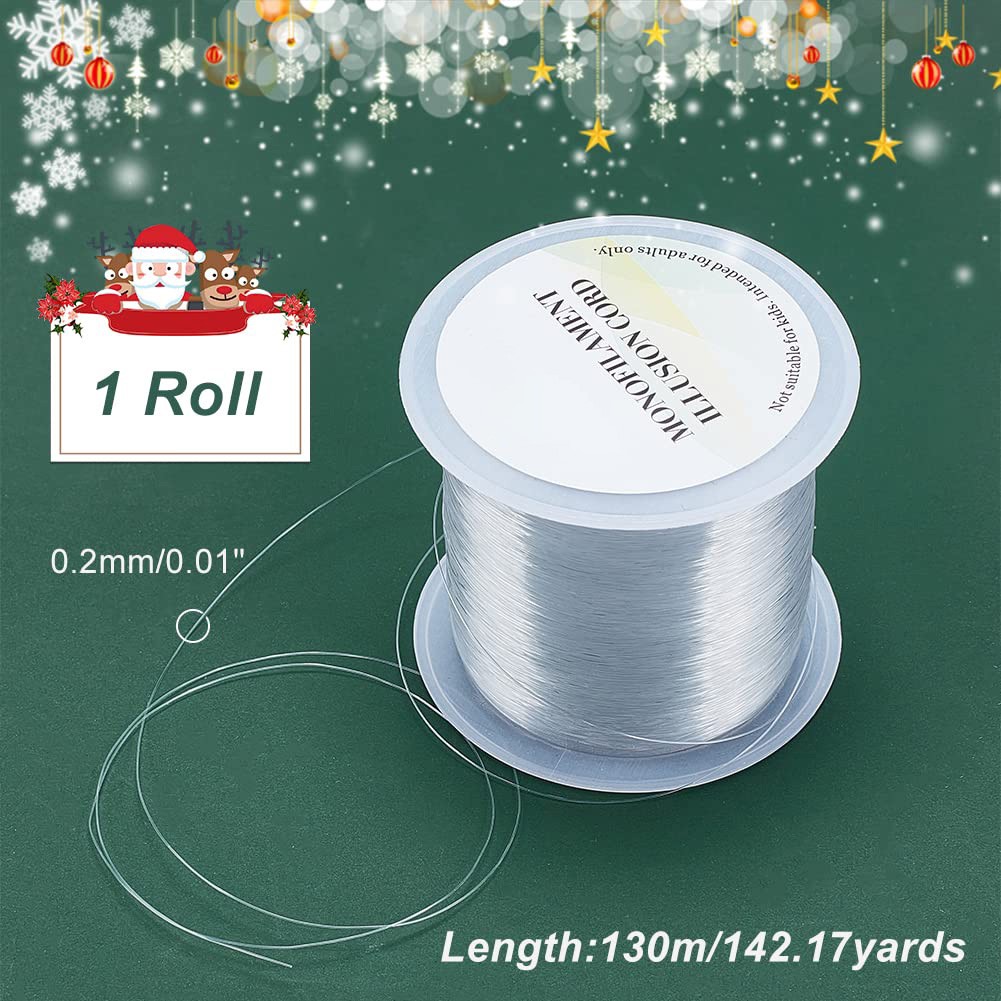 142Yd Nylon Fishing Line, Beading Cord, Jewelry Wire, DIY Bracelet Craft, Clear