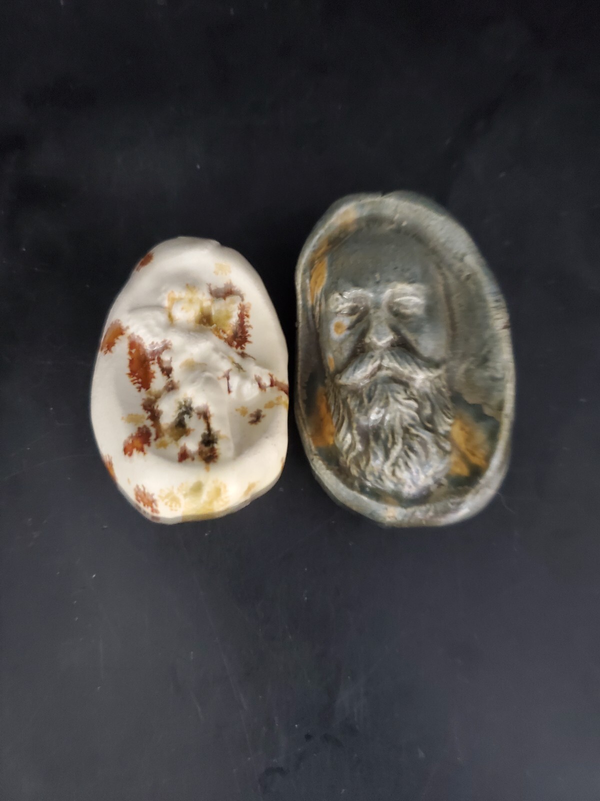 Lot Of 2 Large Vintage Hand Made Beads Angel & Man