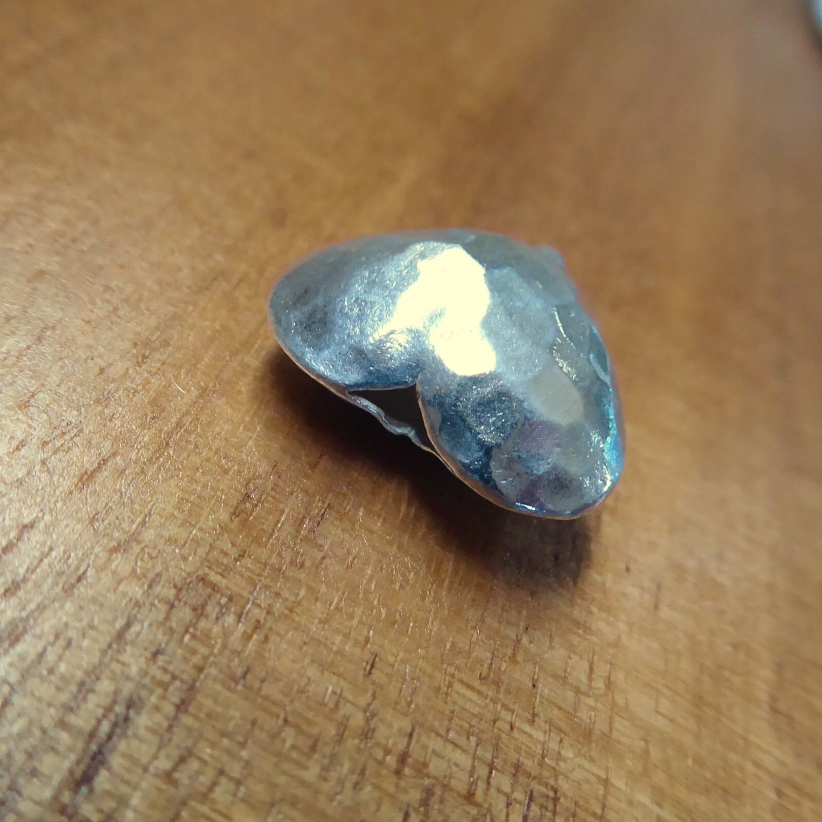 20mm Karen Hill Tribe Fine Silver Puffed Hammered Heart Bead – One Bead