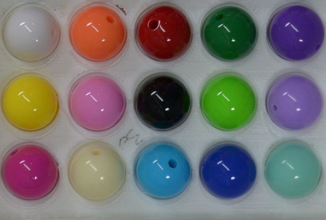 14mm Mixed Color Acrylic Solid Bubblegum Beads Lot 180 pc.chunky gumball