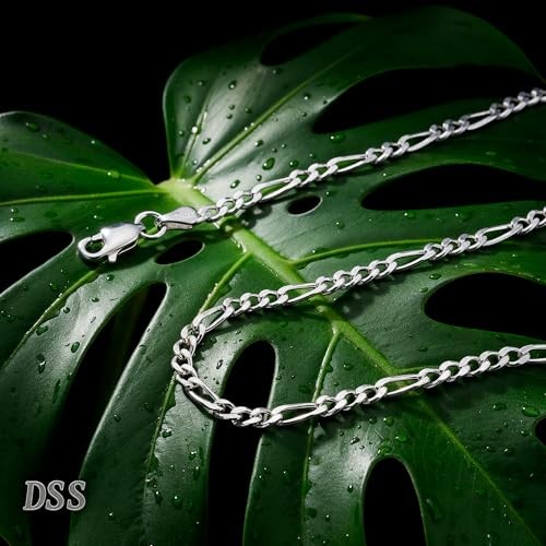 DSS 925 Sterling Silver Necklace for Women Lobster 16.0 Inches 3.0 Millimeters