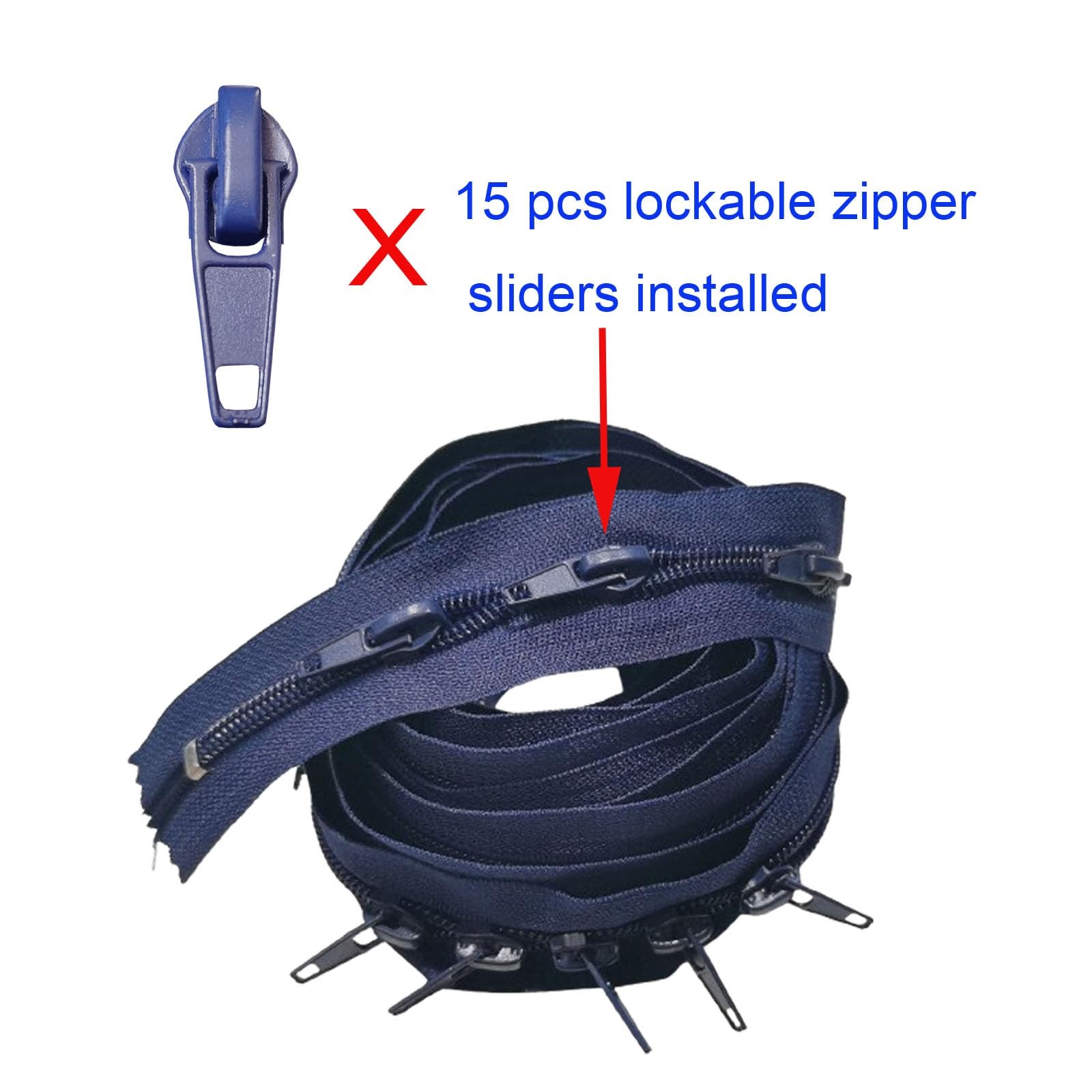 JOSDIOX #5 Blue Nylon Coil Zippers by The Yard 5 Yards Bulk Sewing Tape with…