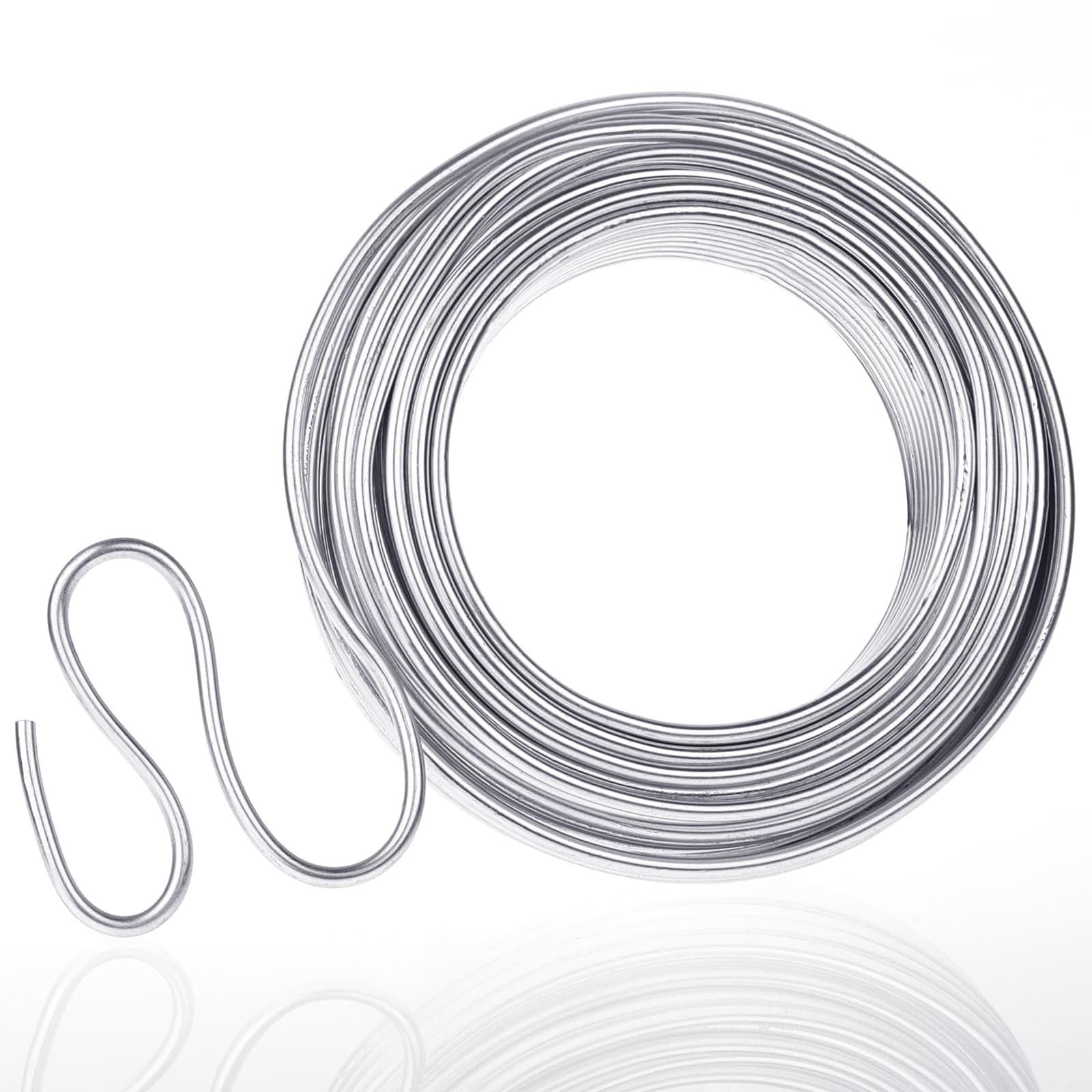 1 PCS 9 Gauge 3mm 50 Feet/15m Bendable Silver Metal Aluminum Craft Wire Roll