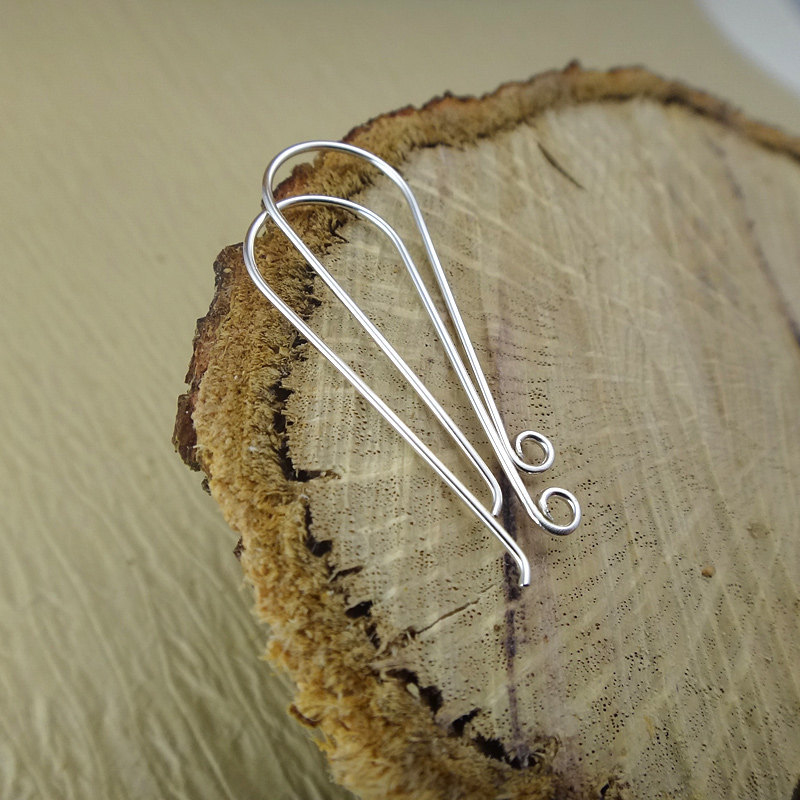 Fish Hook Earwires – Long French Hook Ear Wires – Sterling Silver Earring Hooks