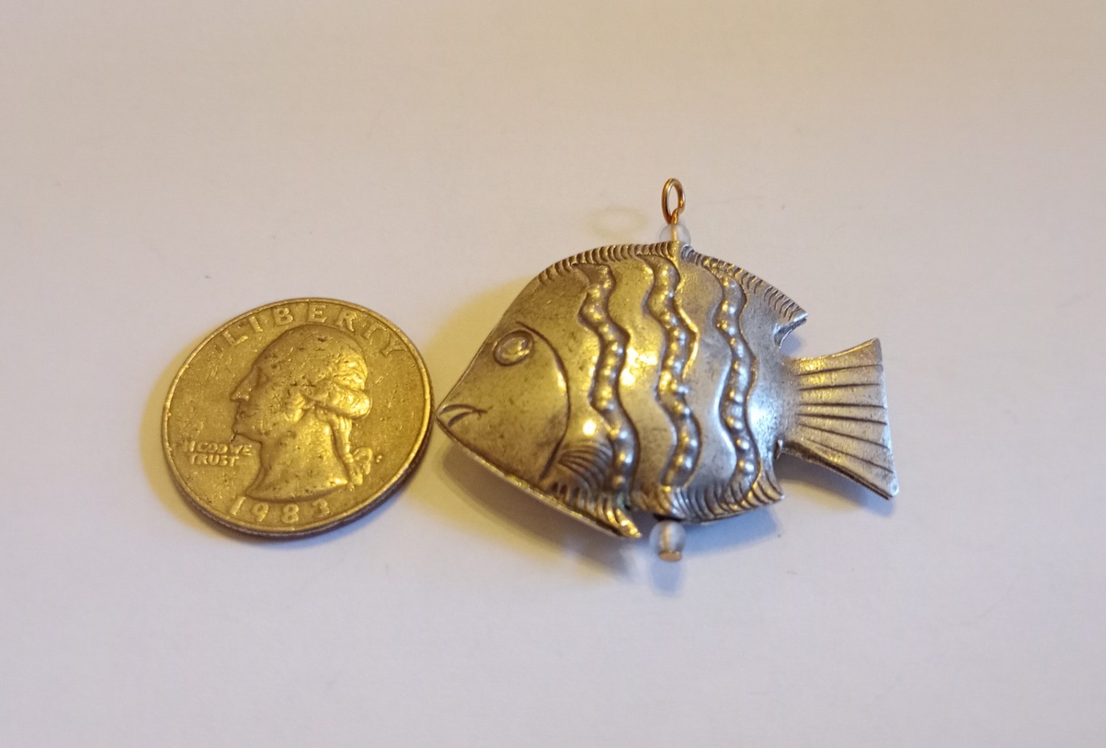 Karen Hill Tribe Silver Angel Fish Bead (Pure Silver)