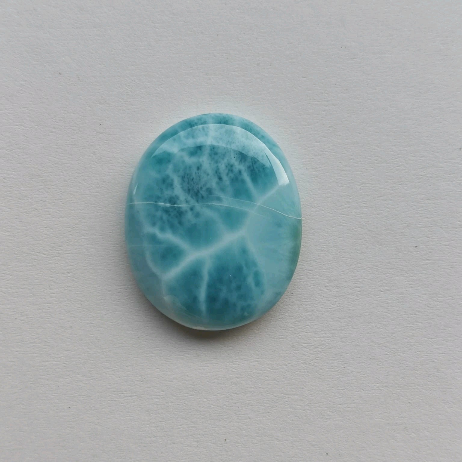 Oval Shape AAA Quality Larimar Cabochon, Size 24x20x5mm Weight 25 Carats